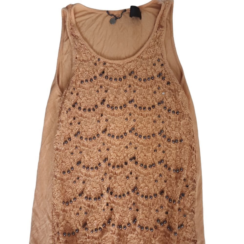 Bke Boutique Tank Light Orange with lace and beading S